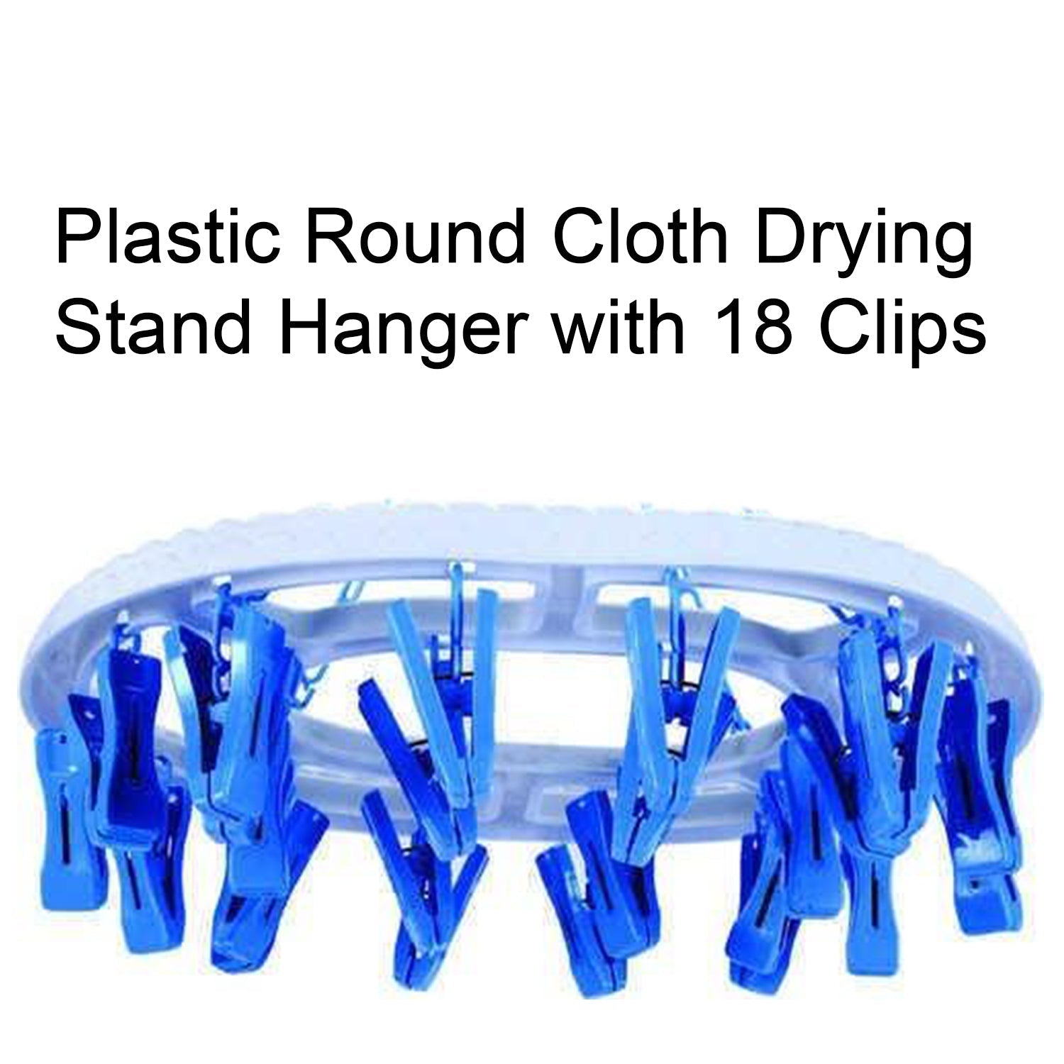 Plastic round drying stand with 18 strong clips for clothes. Plastic round drying stand with 18 strong clips for clothes.